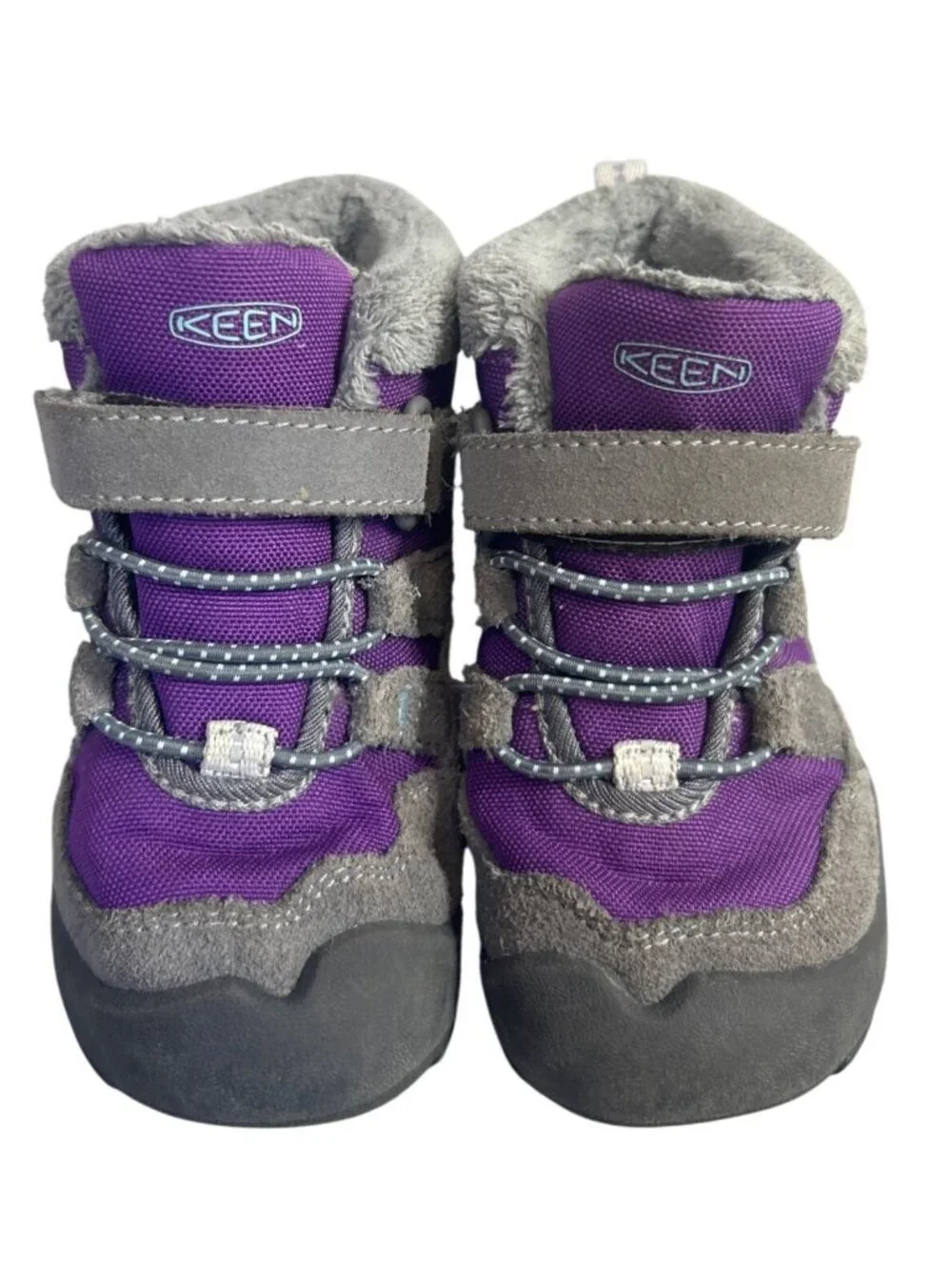 KEEN Knotch Chukka Toddler 7 Winter Boots Purple Gray Insulated Suede Outdoor